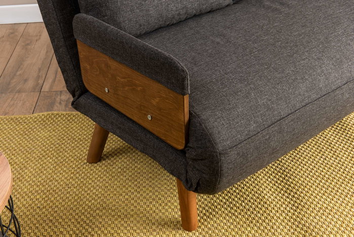 Atelier Del Sofa Cosmo Sofá-Cama de 2 Plazas - Gris oscuro